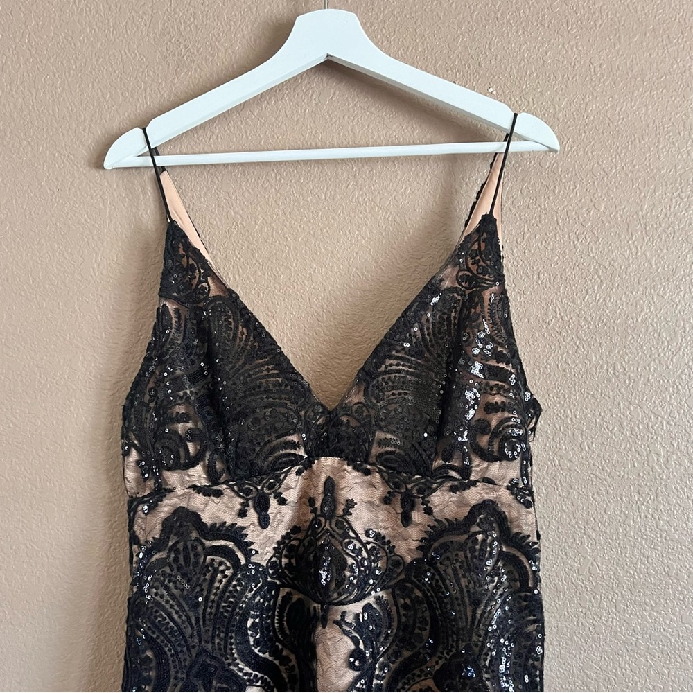 Free People Night Shimmers Lace Sequined Sleeveless V-Neck Mini Dress Size 8 NWT - Picture 3 of 12